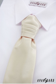 Cravata frantuzeasca pentru baietel de culoare crem