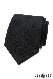 Cravată neagră cu model pătrat