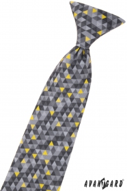 Cravata copii cu model gri 44 cm