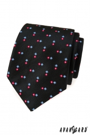 Cravată neagră texturată cu model