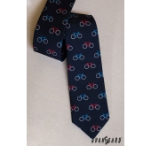 Cravata albastra cu model ciclism - latime 7 cm