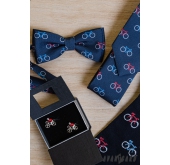 Cravata albastra cu model ciclism - latime 7 cm
