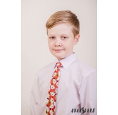 Cravată roșie pentru copii cu ursuleț de pluș - lungime 44 cm