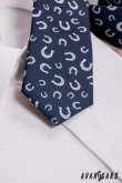 Cravata albastra cu potcoave - latime 7 cm