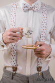 Bretele în formă de Y cu model de boabe de cafea - latime 35 mm