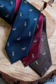 Cravata albastra cu model de cerb - latime 7 cm