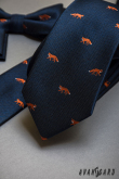 Cravată cu o vulpe portocalie - latime 7 cm