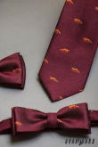 Cravată burgundă - vulpe - latime 7 cm