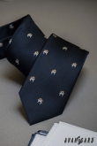 Cravată albastră Model Bulldog - latime 7 cm