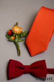 Cravată portocalie închisă mată - latime 7 cm