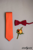 Cravată portocalie închisă mată - latime 7 cm
