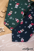 Cravată de Crăciun albastru închis cu un buldog - latime 7 cm