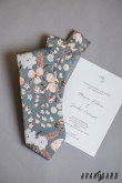 Cravata verzuie cu model floral - latime 7 cm