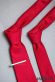 Cravata rosie cu model structurat - latime 6 cm