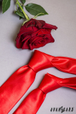 Cravată roșie elegantă îngustă - latime 5 cm