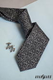 Cravată albastră pentru bărbați cu note muzicale - latime 7 cm