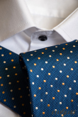Cravata albastra structurata cu buline - latime 8 cm