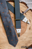 Cravata gri, model de fazan - latime 7 cm