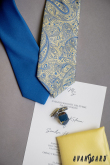 Cravată albastră pentru bărbați cu design mat - latime 7 cm
