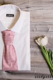Cravata frantuzeasca roz pudrat cu model Paisley - universal