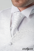 Cravata frantuzeasca alba cu ornamente stralucitoare - universal