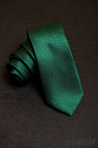 Cravată subțire verde cu model pestriț - latime 6 cm