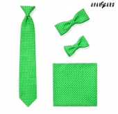Cravata verde baby cu buline albe