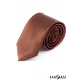 Cravată maro netedă pentru bărbați - latime 7 cm