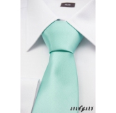 Cravata verde menta lucioasa - latime 7 cm