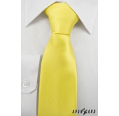 Cravată pentru bărbați, galben strălucitor, mat - latime 7 cm