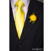Cravată pentru bărbați, galben strălucitor, mat - latime 7 cm