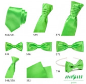 Cravată îngustă verde monocrom lucios - latime 5 cm