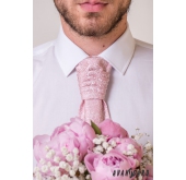 Cravata frantuzeasca roz pudrat model paisley - universal