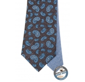 Cravată pentru bărbați din mătase albastru caisley