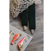 Bretele verde închis pe cleme metalice - latime 35 mm