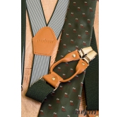 Cravata verde cu motiv de cerb - latime 7 cm